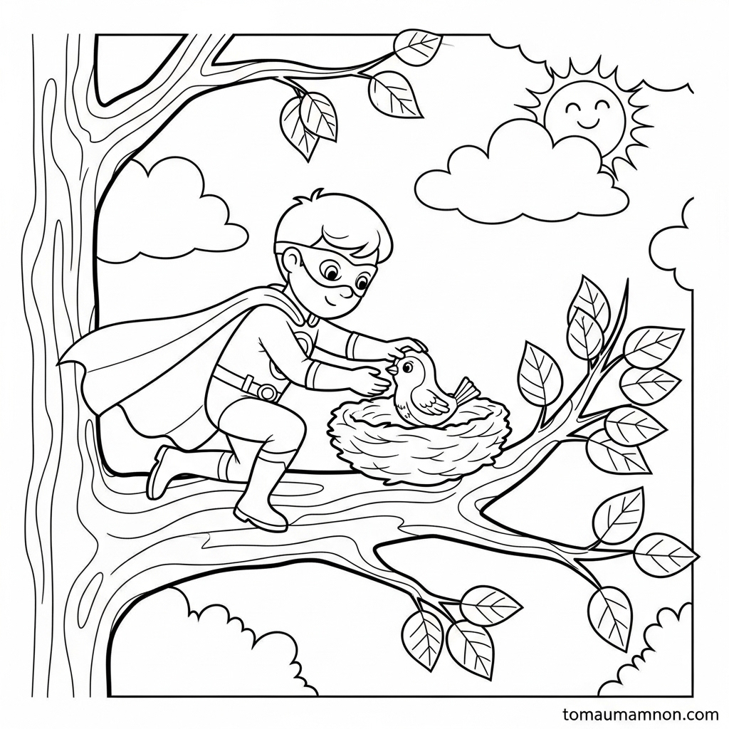 Tải Ngay Tranh Tô Màu Siêu Nhân PDF Miễn Phí Cho Bé Tô màu Người Nhện sáng tạo