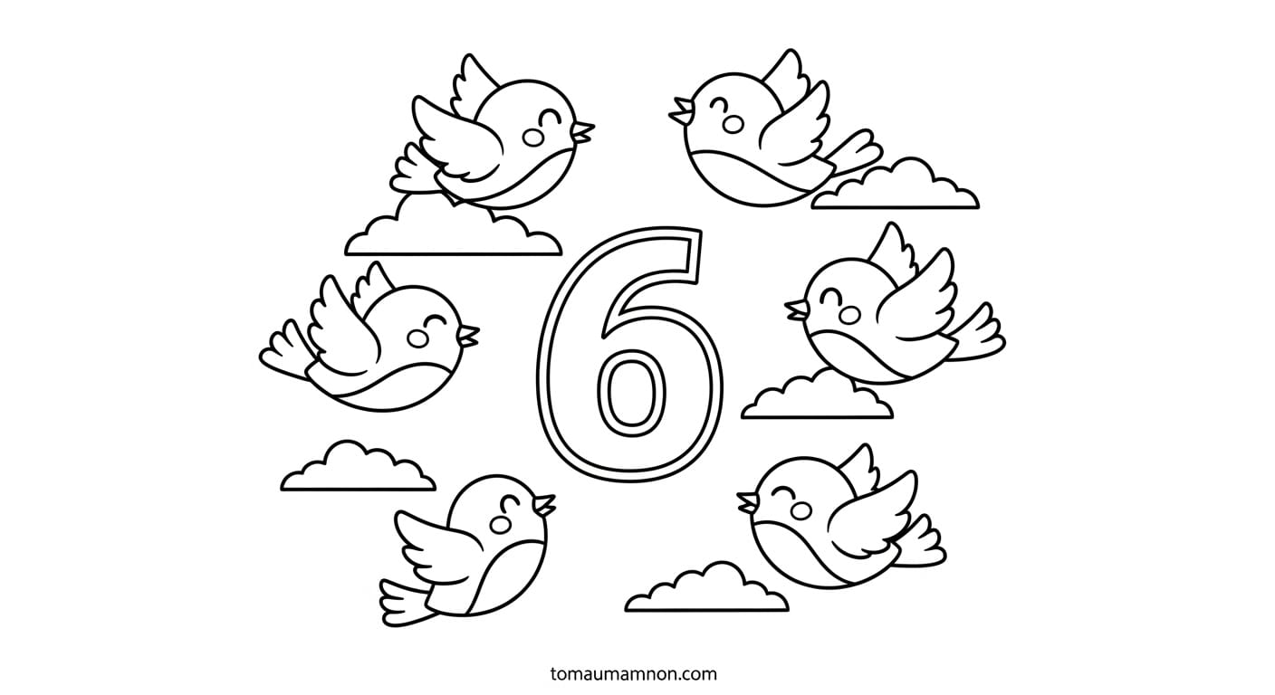 Tô Màu Số 6 số 6 sáng tạo