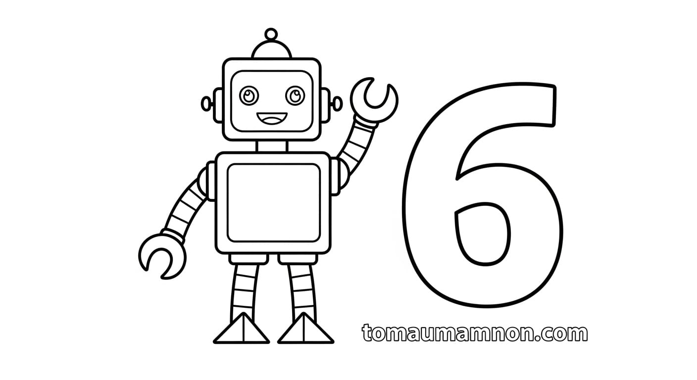 Tô Màu Số 6 học đếm với số 6