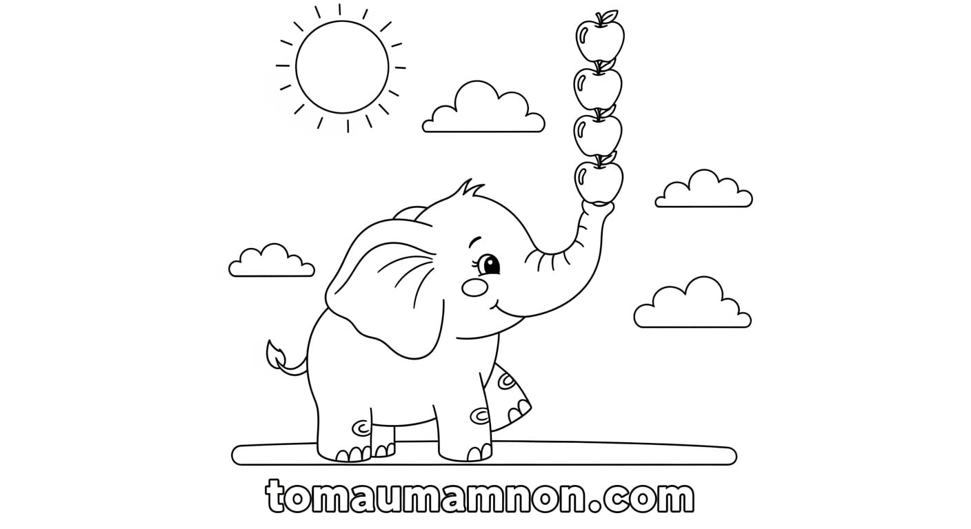 Tô Màu Số Cho Bé bé vui thích tô màu