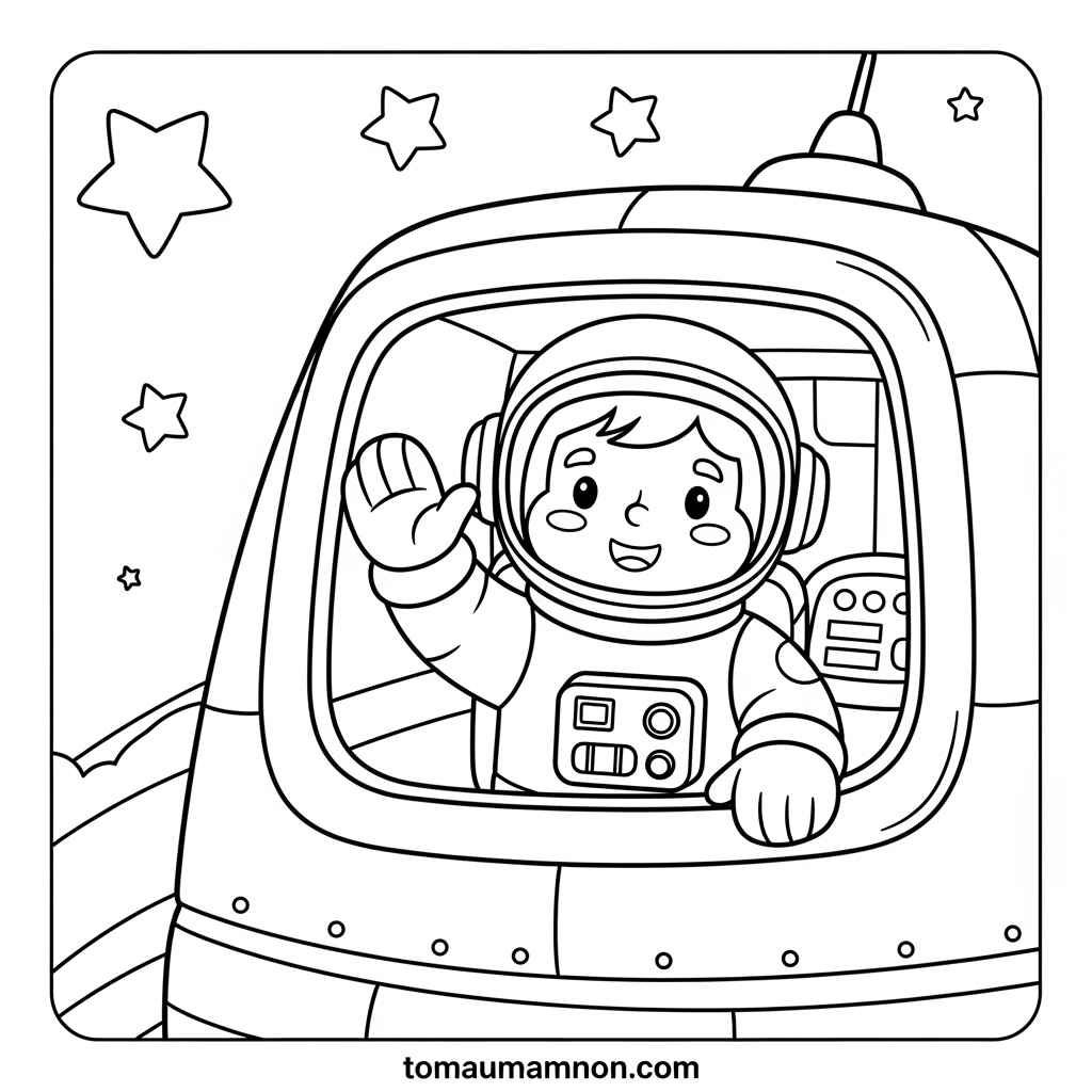 Tải tranh tô màu tàu vũ trụ miễn phí