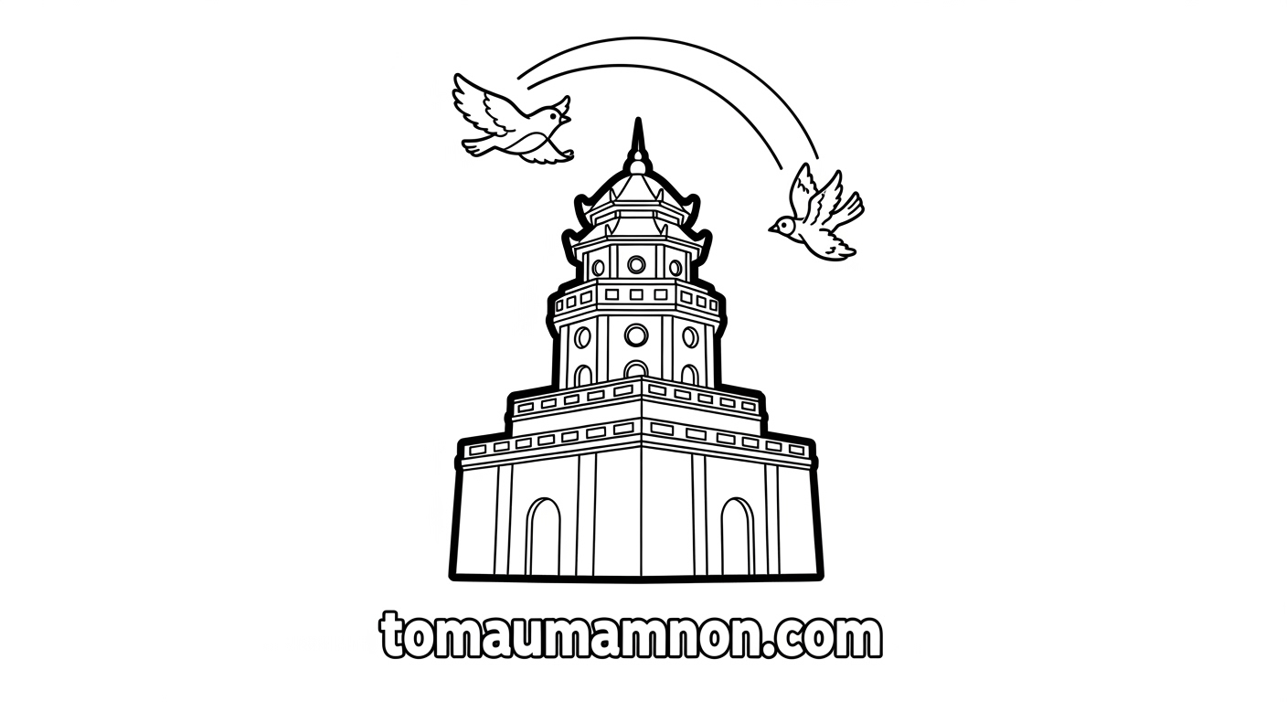 Tô Màu Tháp Rùa Trang tô màu Tháp Rùa và Hồ Gươm chi tiết