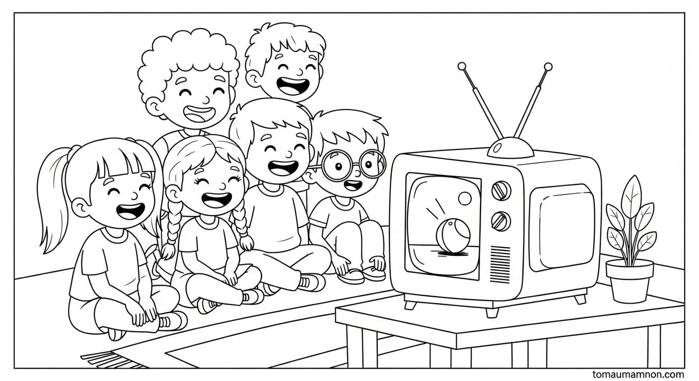 Con trai tô màu tivi