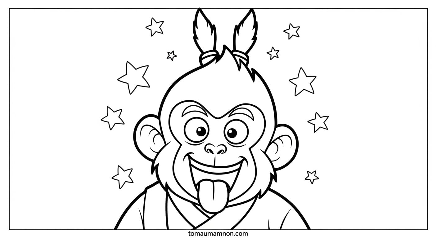 Tôn Ngộ Không đứng trên núi đá