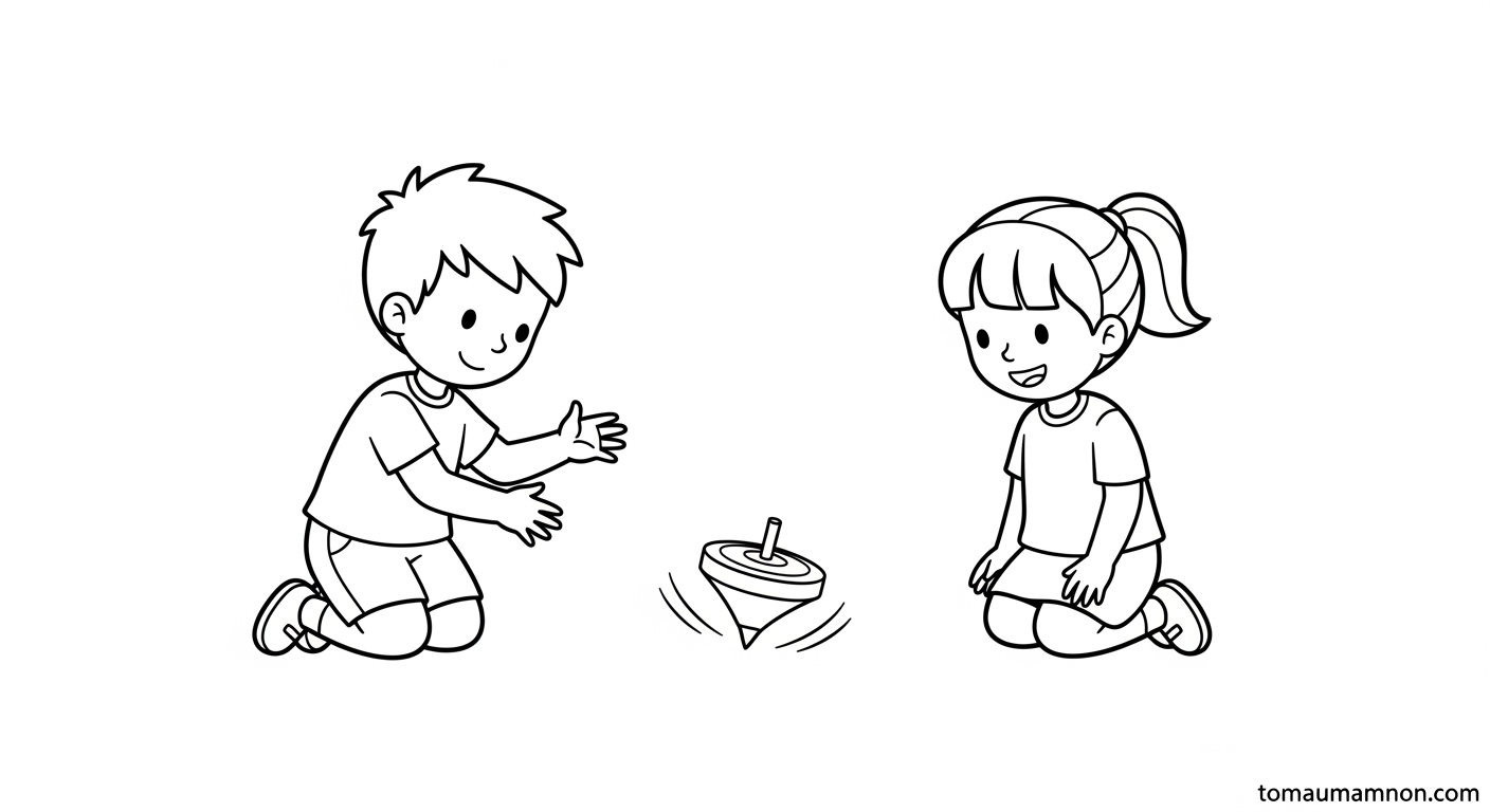 Tranh Đông Hồ "Hứng Dừa" cho bé tô màu