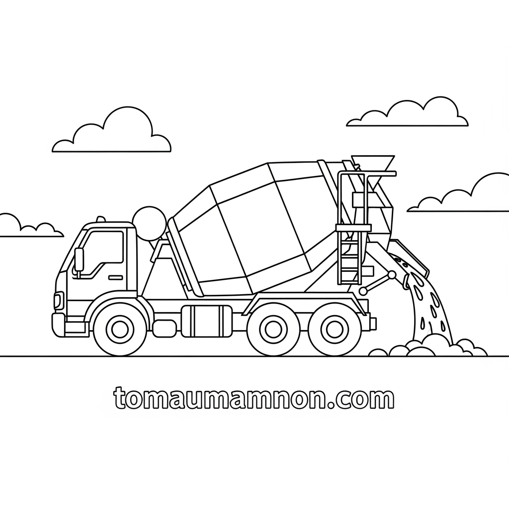 Tranh tô màu xe tải giúp bé phát triển kỹ năng