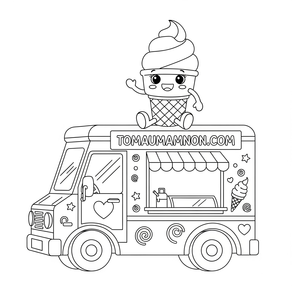 Chuẩn bị bút màu tô tranh xe tải