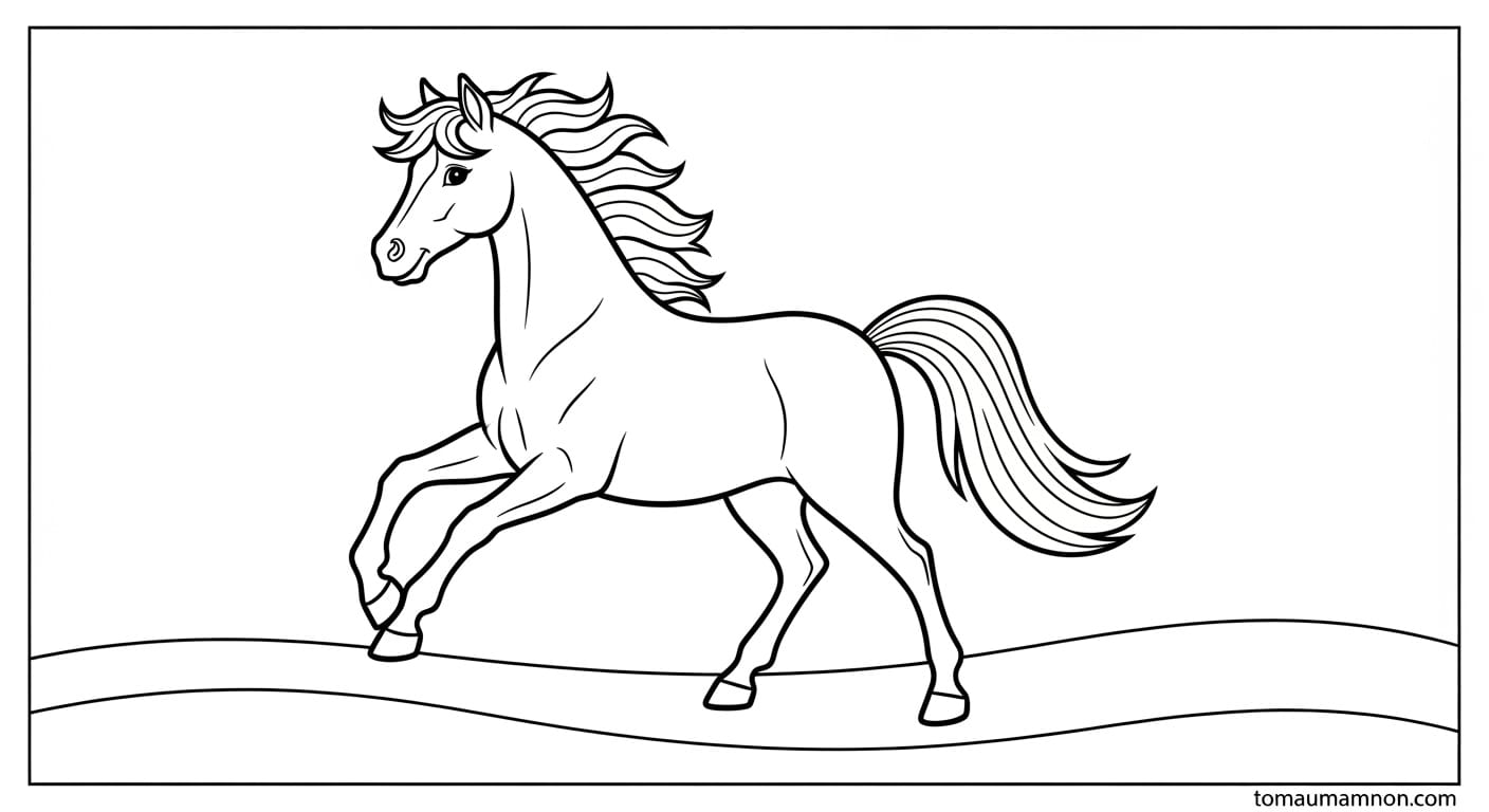 Tranh 12 Con Giáp Ngựa phi nhanh