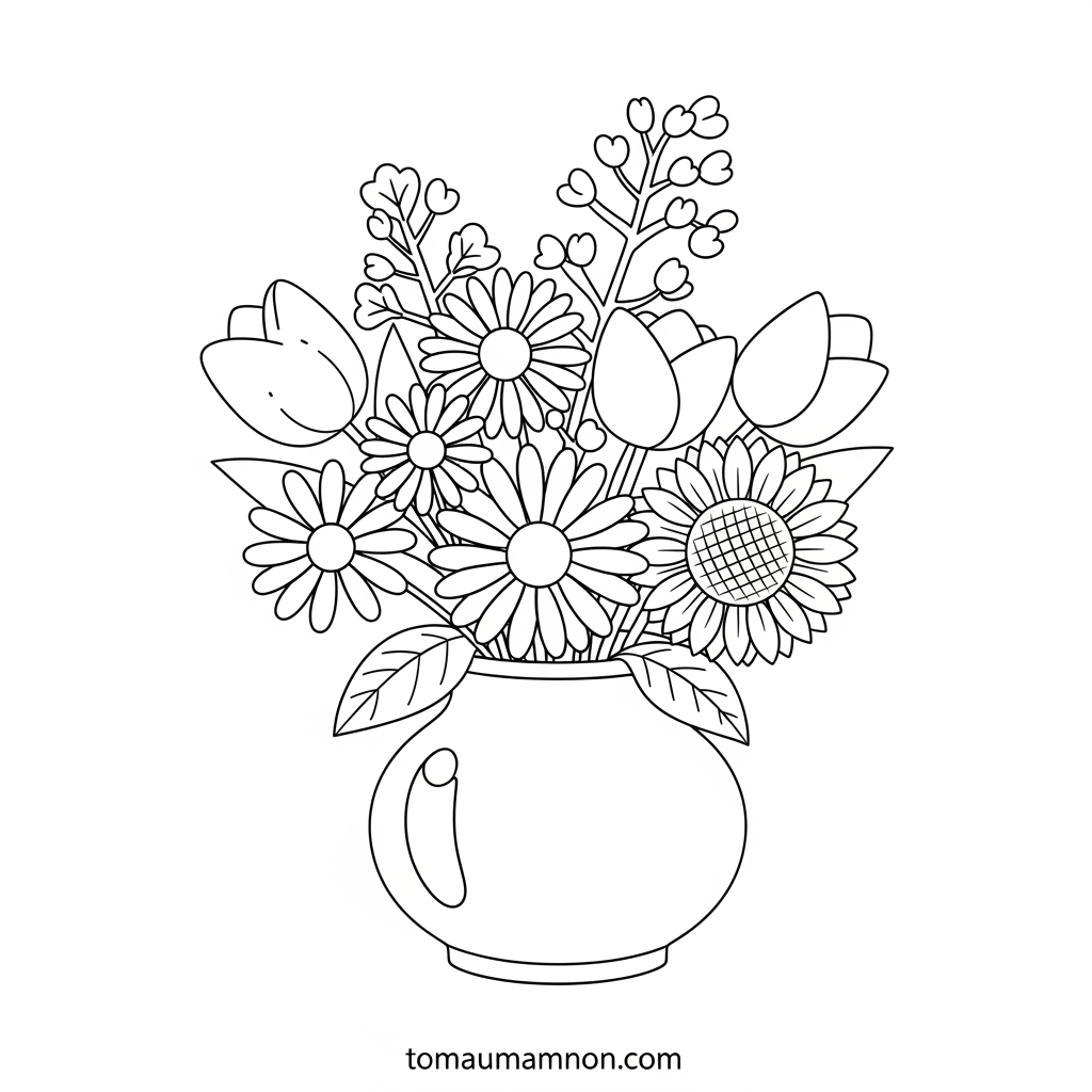 Thiệp tự làm tranh tô màu 20 tháng 10