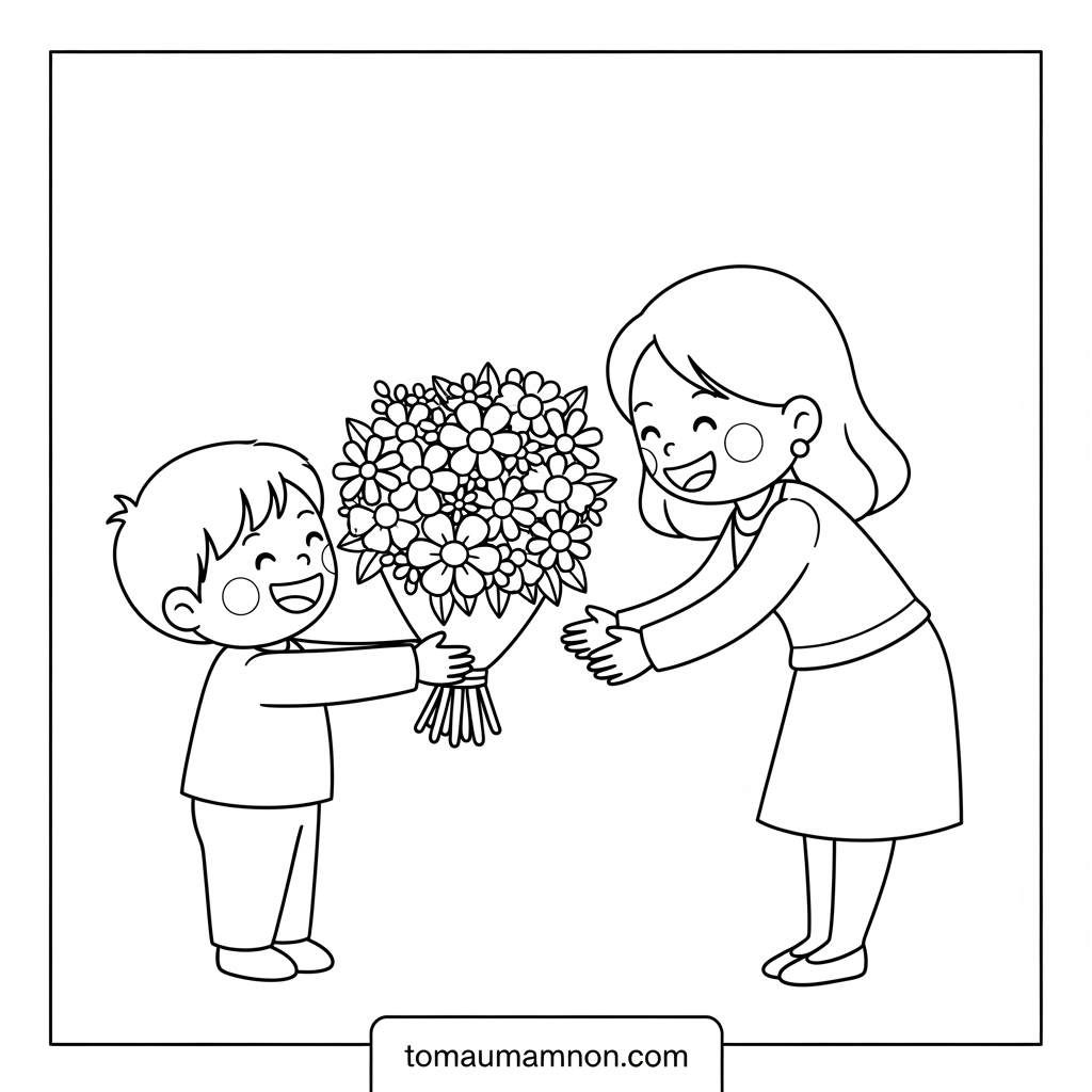 Tranh tô màu 20 tháng 10 cho bé mầm non