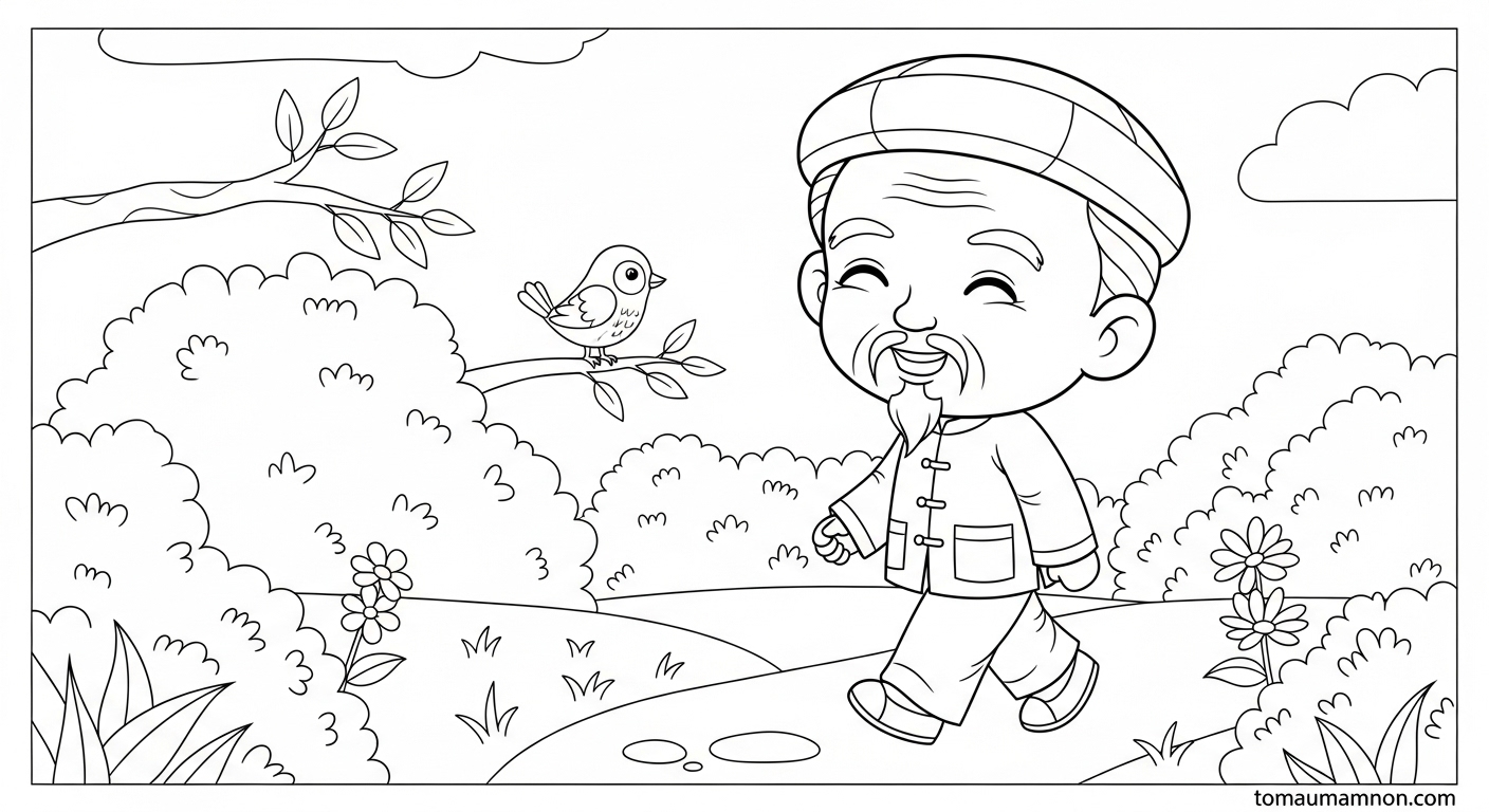 Tranh Ảnh Bác Hồ Tranh tô màu Bác Hồ để bé in