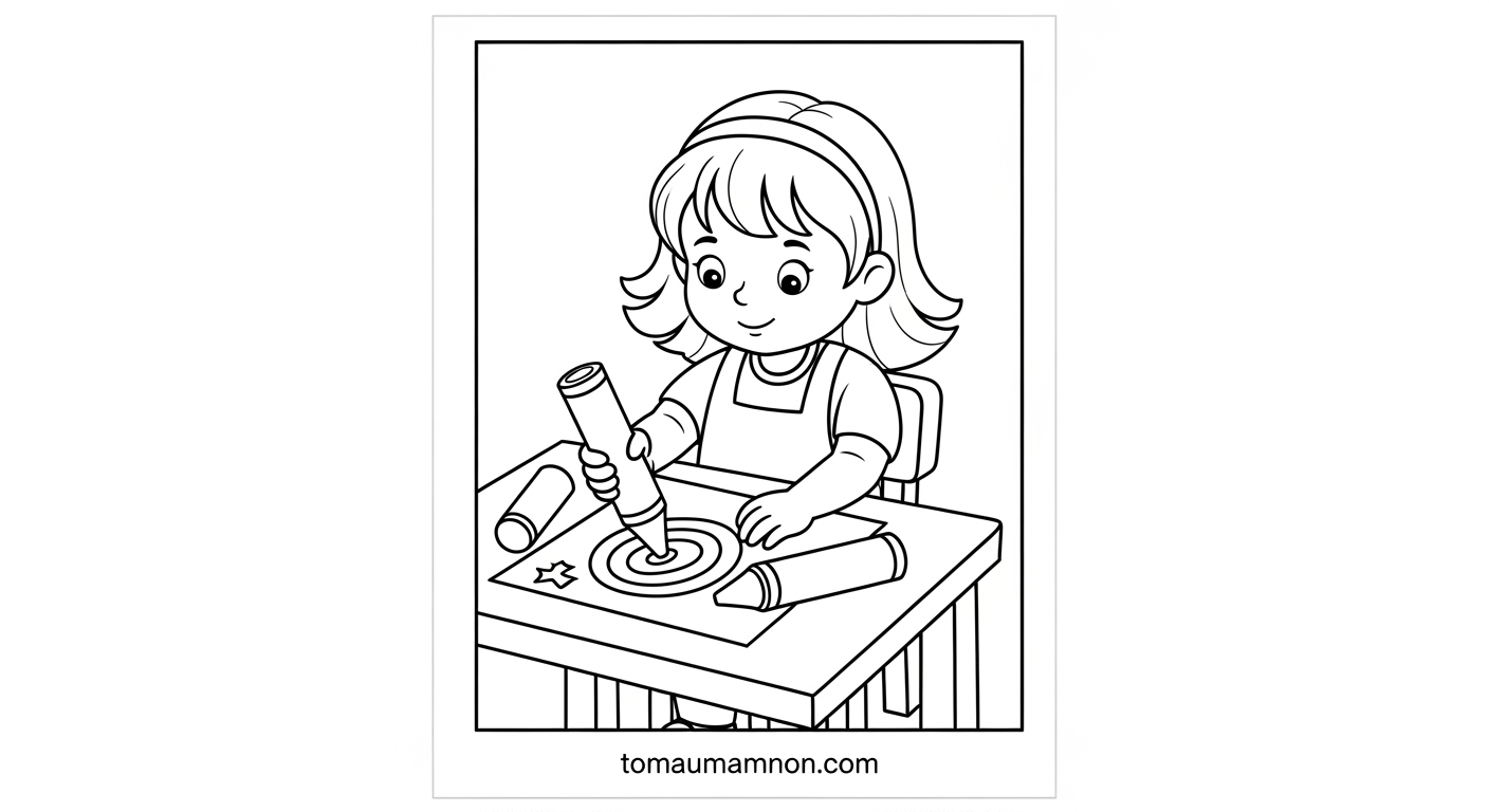 Tranh Bé Gái Tranh tô màu búp bê bé gái ngộ nghĩnh