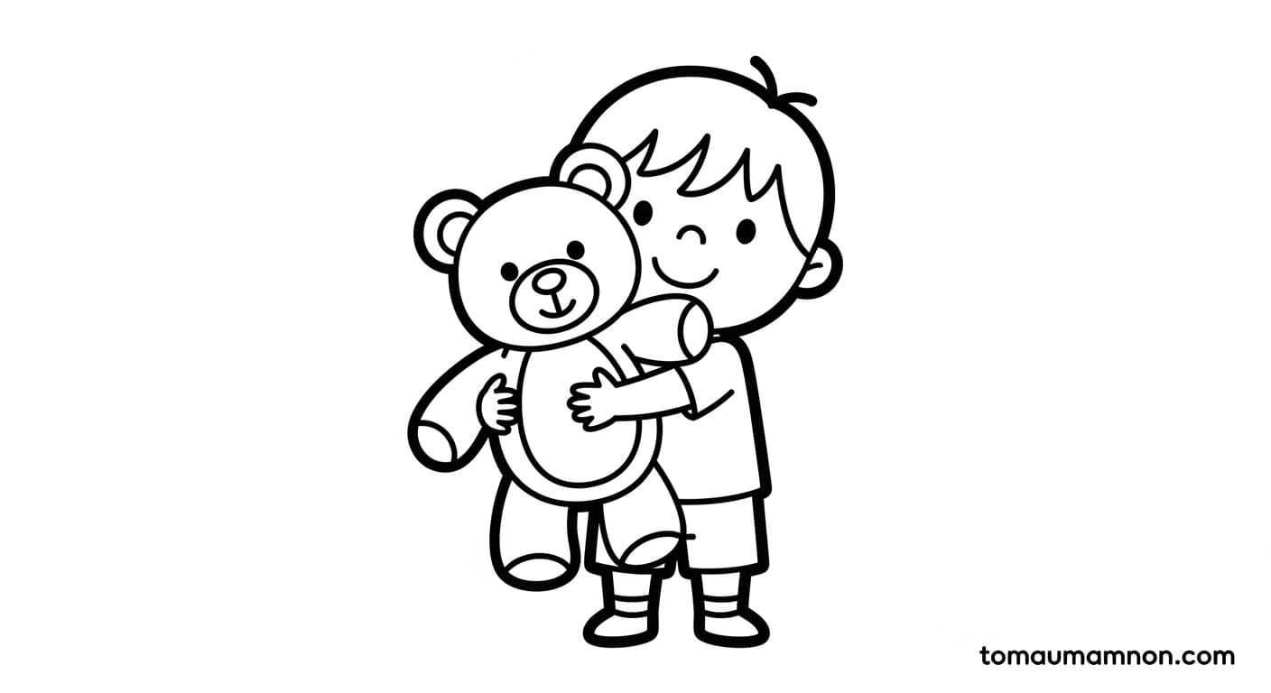 Tranh Bé Trai Bé trai đang chơi đá bóng