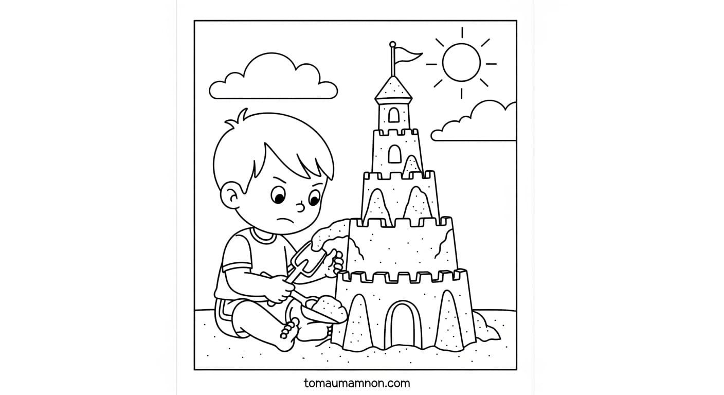 Tranh Bé Trai Bé Gái Bé gái và bé trai ngồi trên bãi cỏ