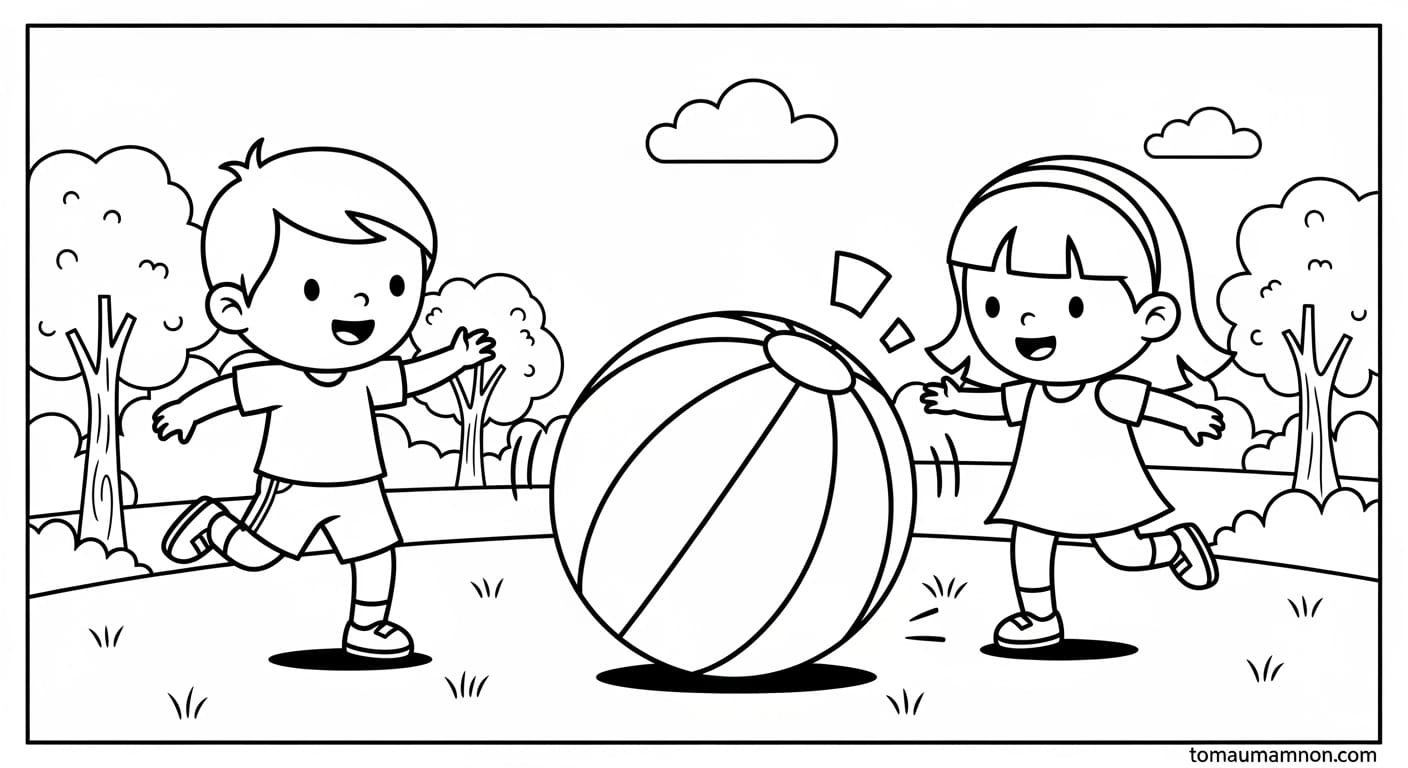 Tranh Bé Trai Bé Gái Hai em bé mầm non nắm tay nhau