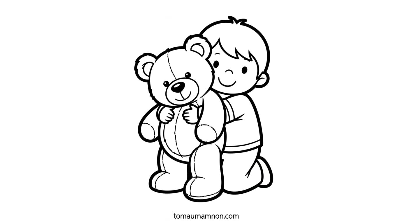 Tranh Bé Trai Bé Gái Bạn gái buộc tóc hai bên