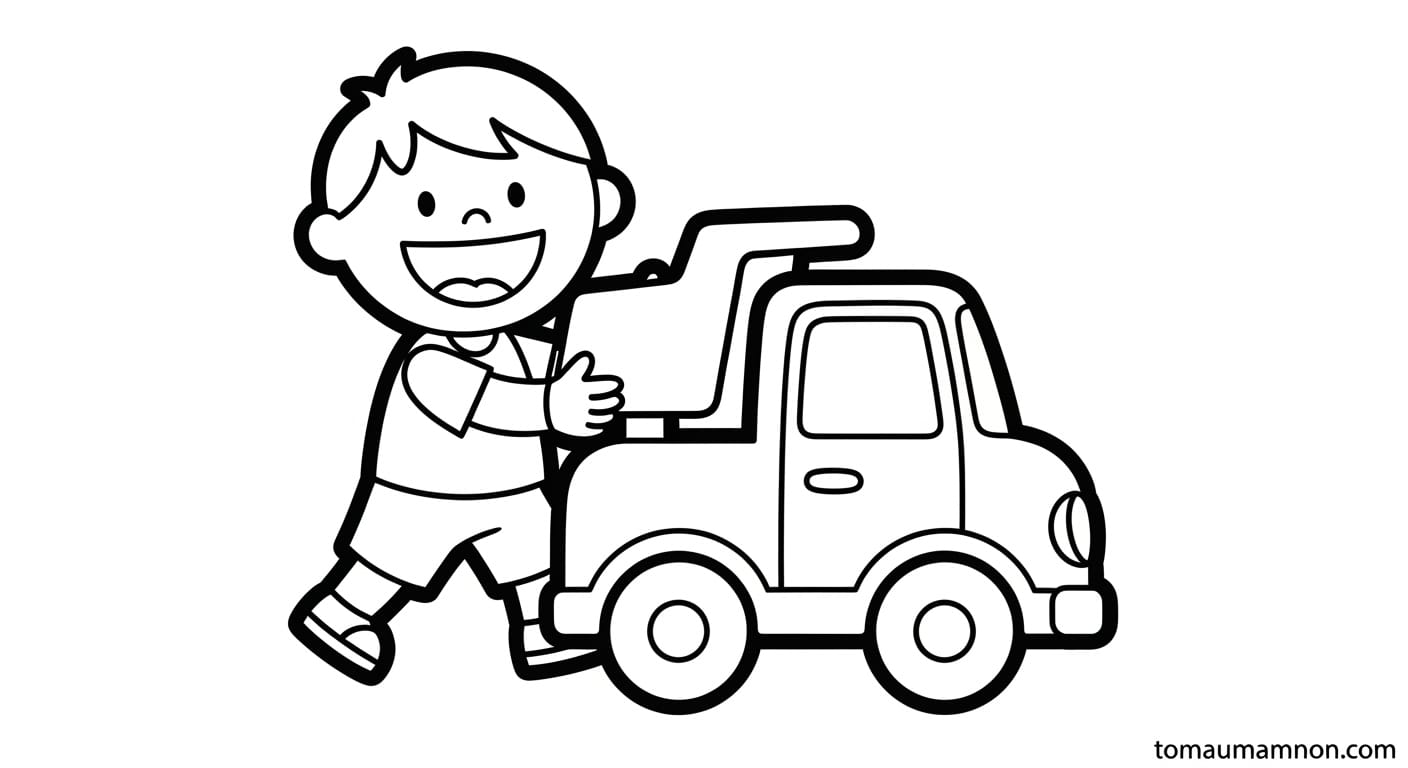 Tranh Bé Trai Bé Gái Bé trai và bé gái cầm cờ Việt Nam