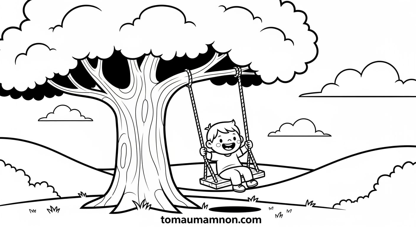 Tranh Cây Xanh Hai cây xanh đứng cạnh nhau