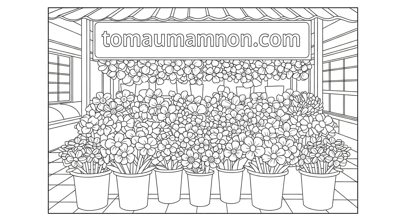 Tranh Chợ Bến Thành Các tiểu thương vui vẻ