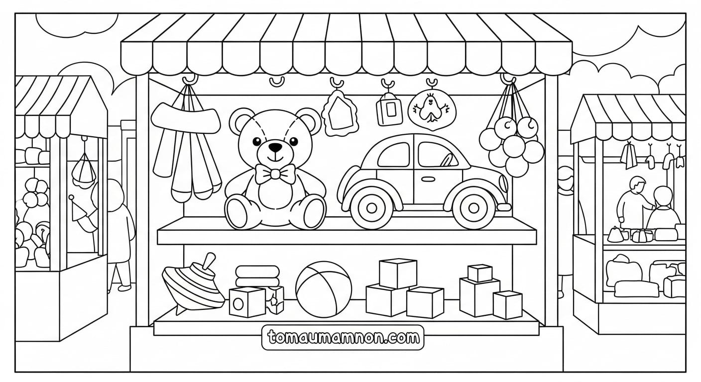 Tranh Chợ Bến Thành Chi tiết cổng chợ