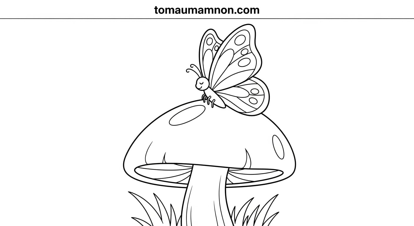 Tranh Con Bướm Chú bướm đơn giản cho bé tập tô