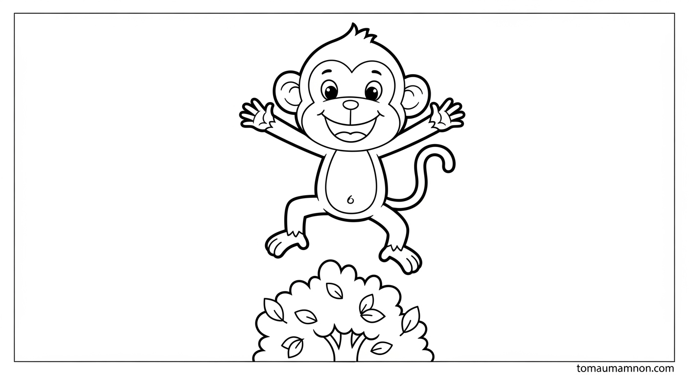 Tranh Con Khỉ Tranh tô màu khỉ hoạt hình