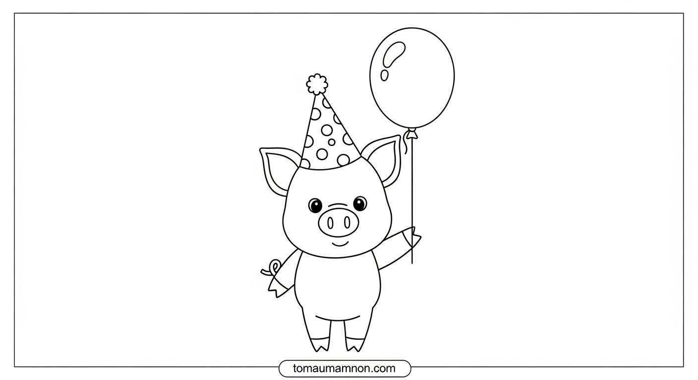 Tranh tô màu lợn và động vật nông trại