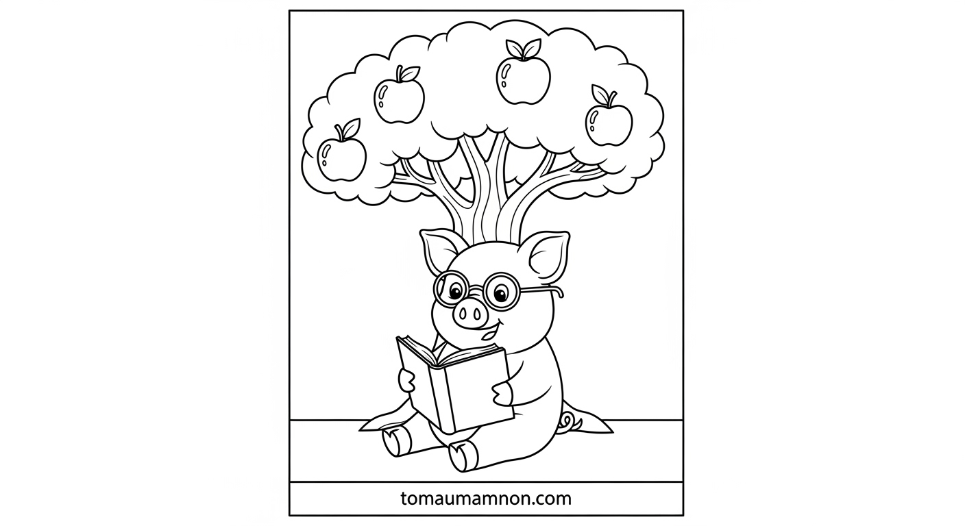 Tô màu heo nái và đàn heo con