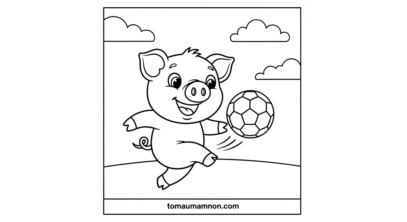 Tranh tô màu con lợn miễn phí