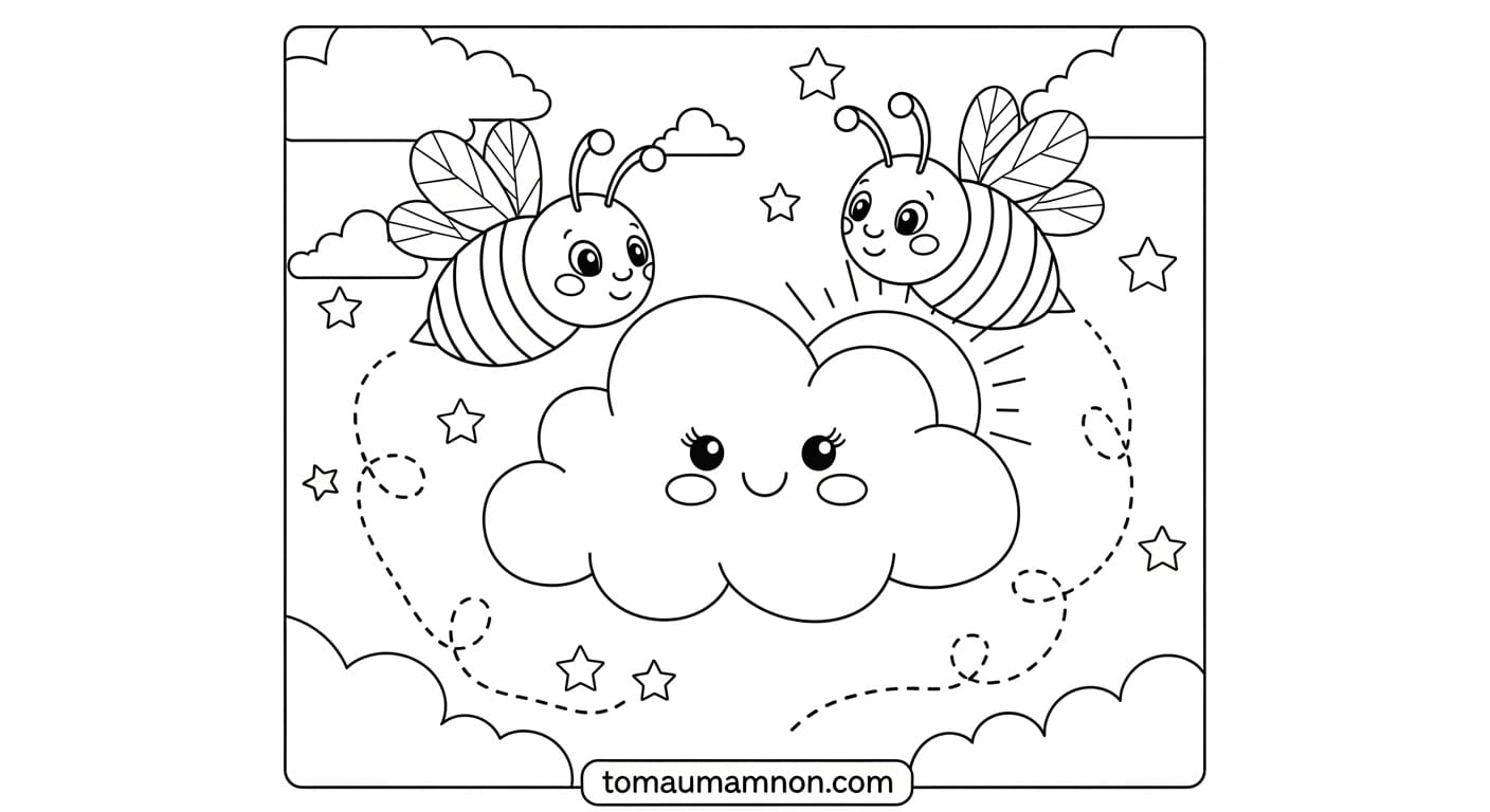 Tô màu con ong giúp bé phát triển sáng tạo