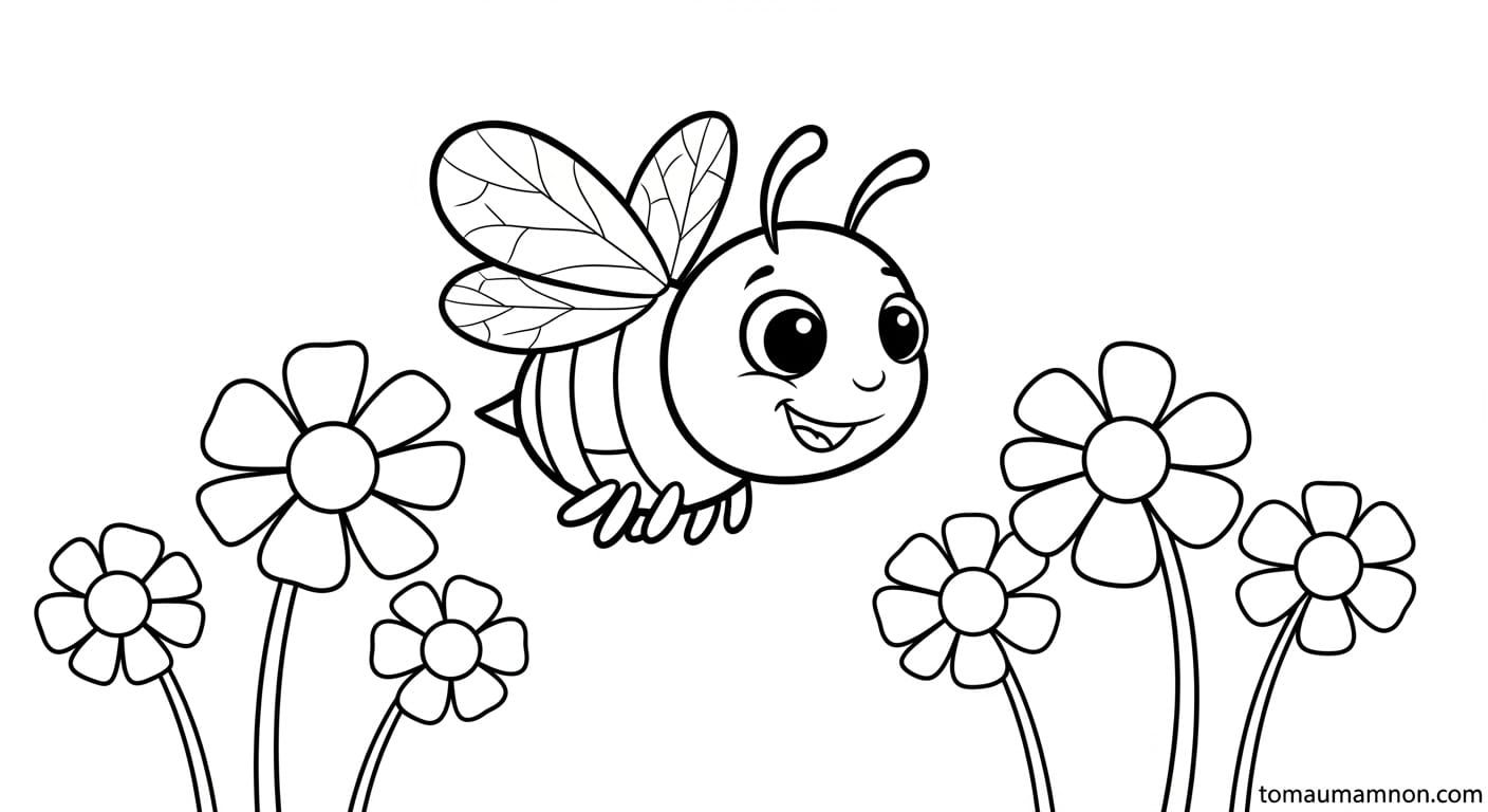 Tranh con ong tô màu đẹp và miễn phí cho bé