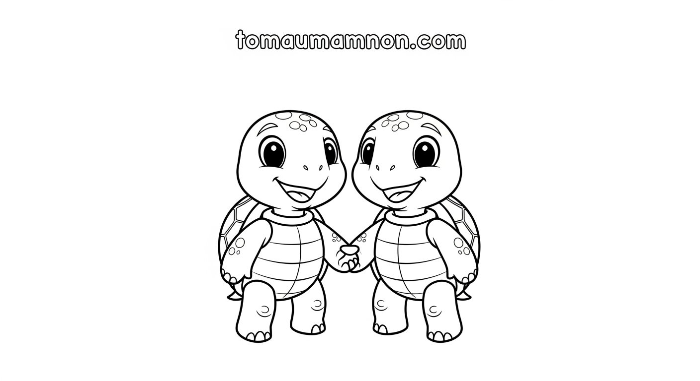 Tranh tô màu rùa giúp bé phát triển vận động tinh