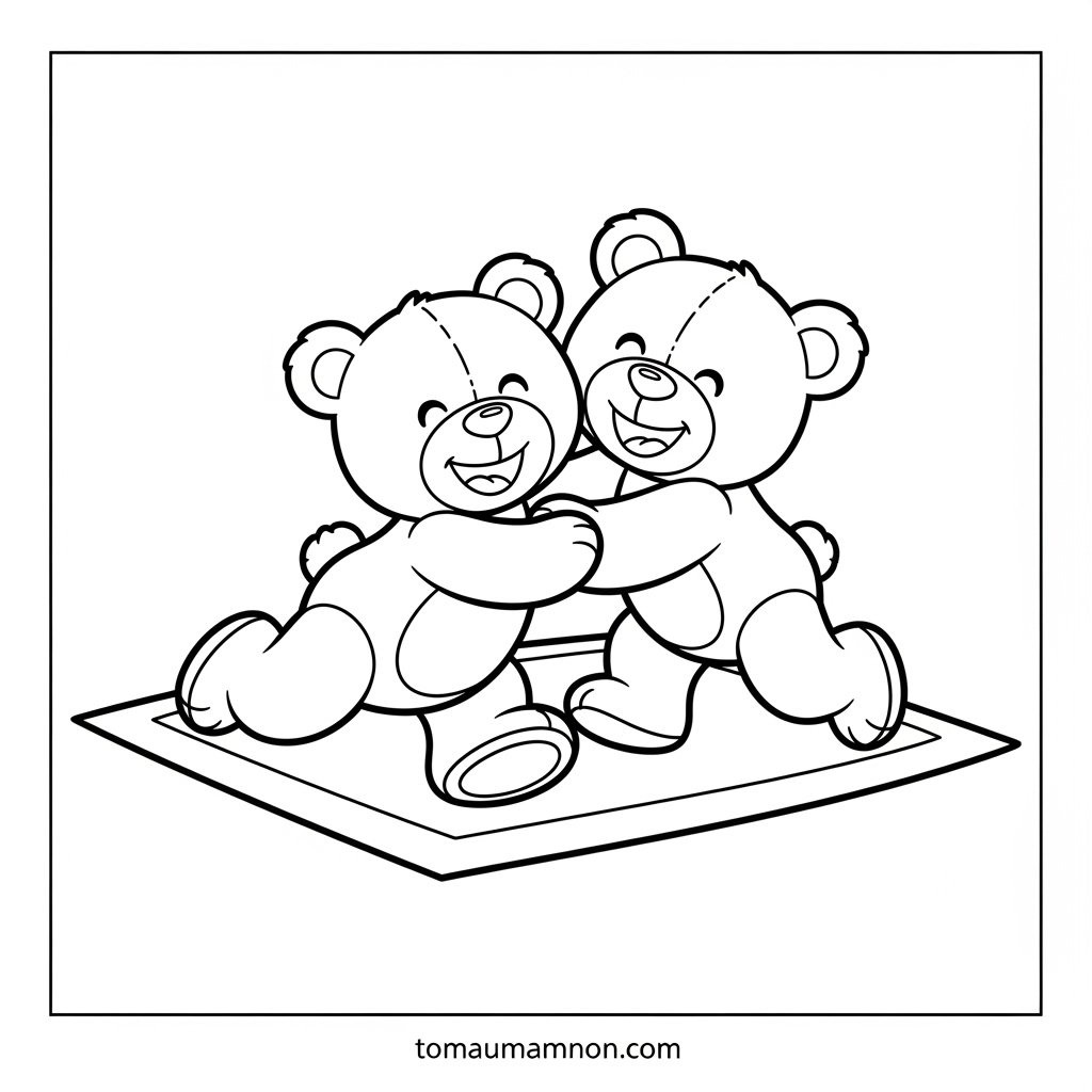 Tranh tô màu đấu vật mạnh mẽ cho bé