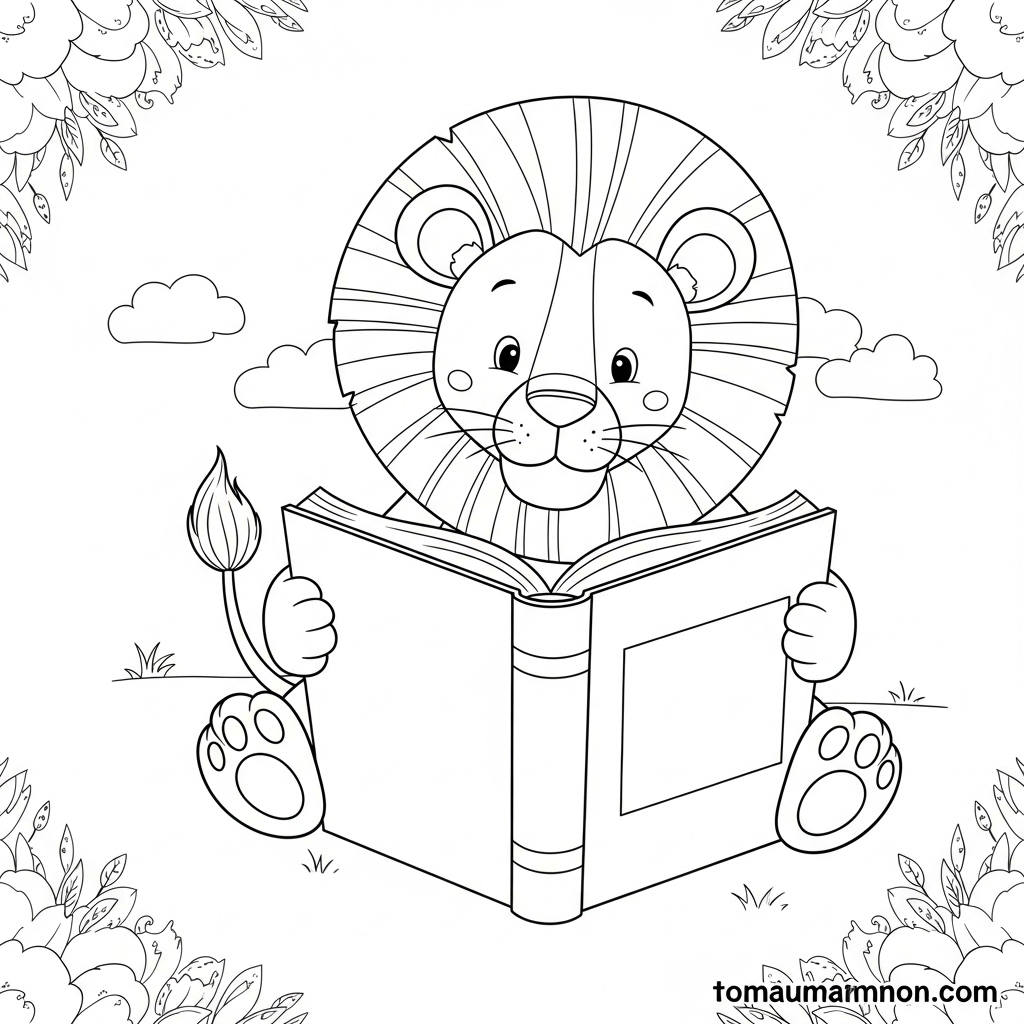 Tải Trọn Bộ Tranh Tô Màu Sư Tử Miễn Phí Cho Bé Mầm Non tranh tô màu sư tử con