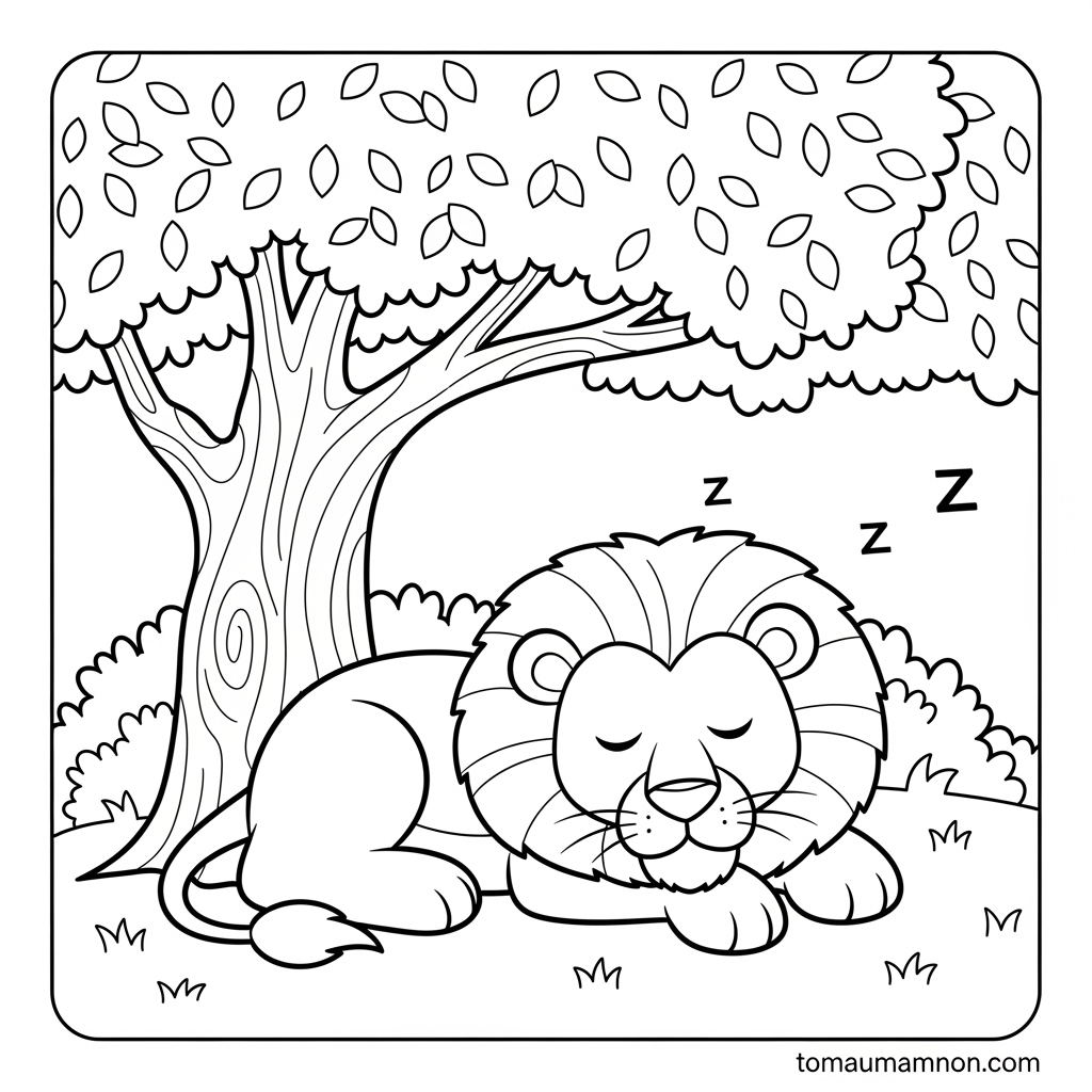 Tải Trọn Bộ Tranh Tô Màu Sư Tử Miễn Phí Cho Bé Mầm Non tô màu chúa sơn lâm giúp bé sáng tạo