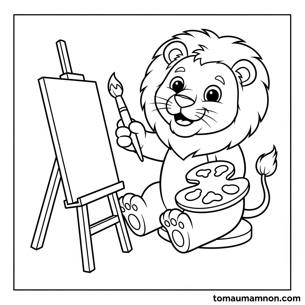 Tải Trọn Bộ Tranh Tô Màu Sư Tử Miễn Phí Cho Bé Mầm Non chuẩn bị tô màu sư tử