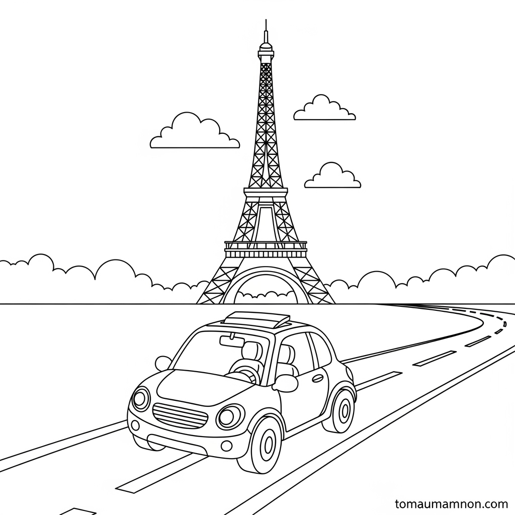 Tranh tô màu danh lam thắng cảnh nước Pháp