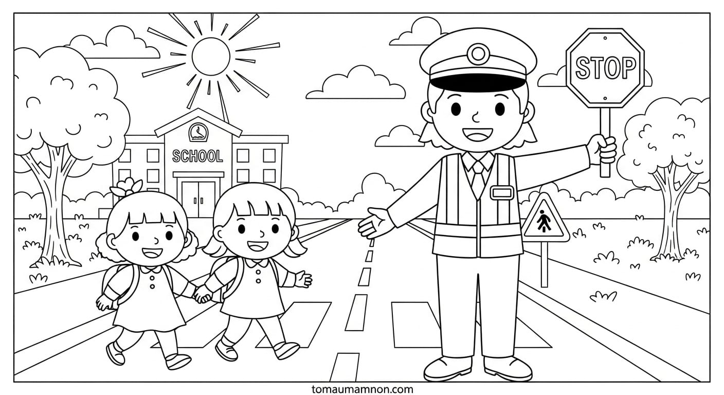 tranh to mau an toan giao thong 1