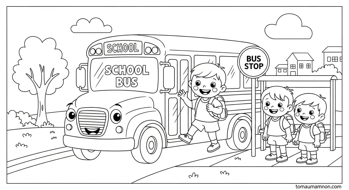 Tranh Tô Màu An Toàn Giao Thông Đường phố và phương tiện