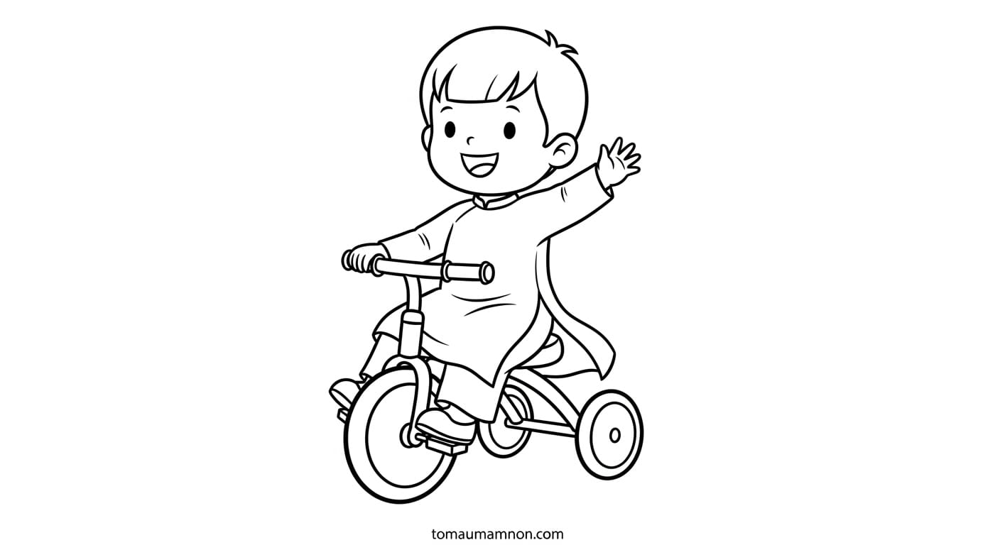 Tranh Tô Màu Áo Dài Hình vẽ cô gái mặc áo dài đơn giản