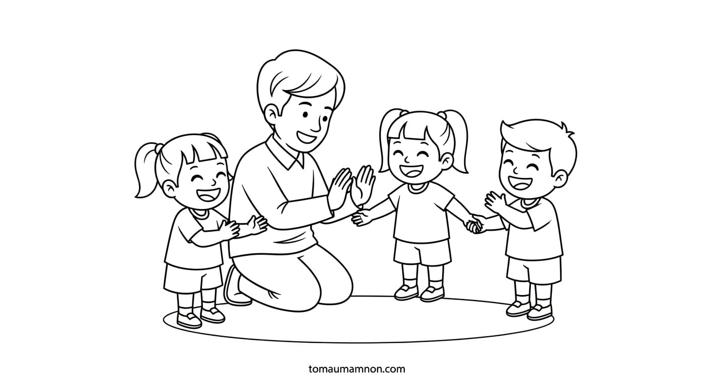 Tranh Tô Màu Bác Hồ Với Thiếu Nhi Bộ tranh tô màu Bác Hồ cho bé mầm non