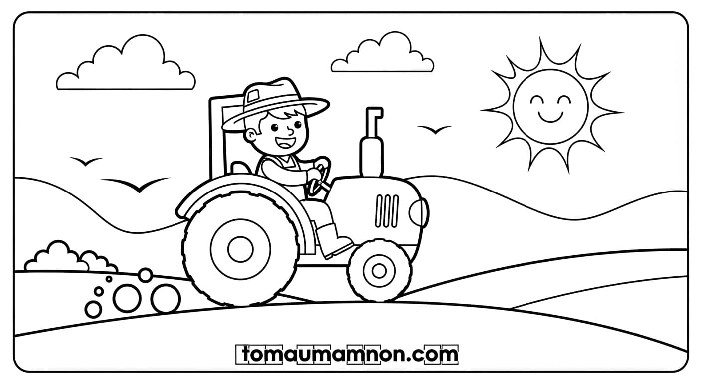 Tranh Tô Màu Bác Nông Dân Bác nông dân với con trâu