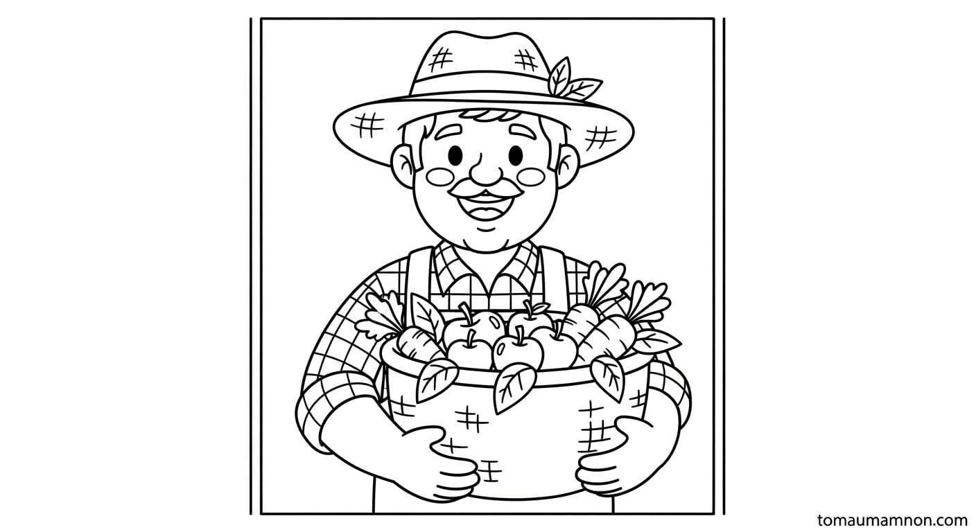 Tranh Tô Màu Bác Nông Dân Bác nông dân cày ruộng