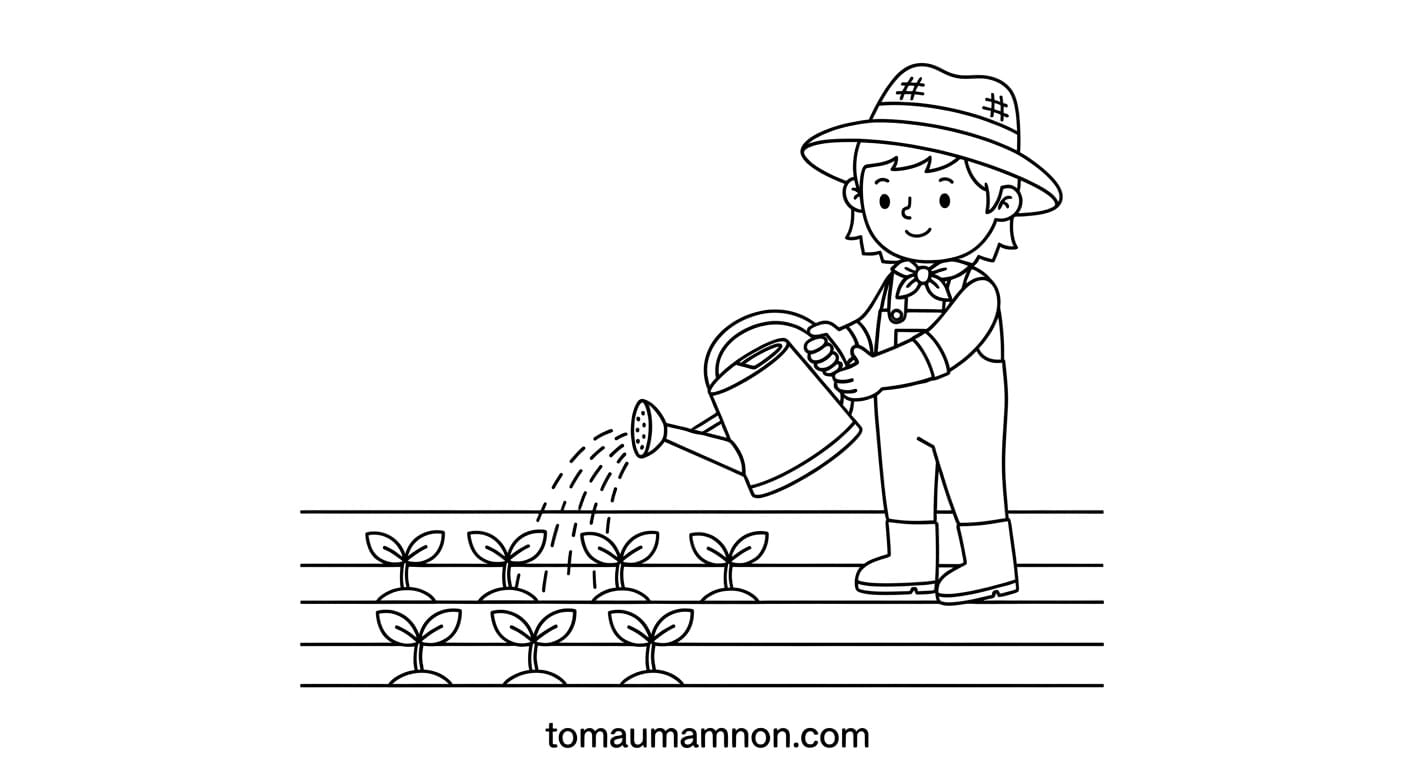 Tranh Tô Màu Bác Nông Dân Bác nông dân đang làm việc trên cánh đồng