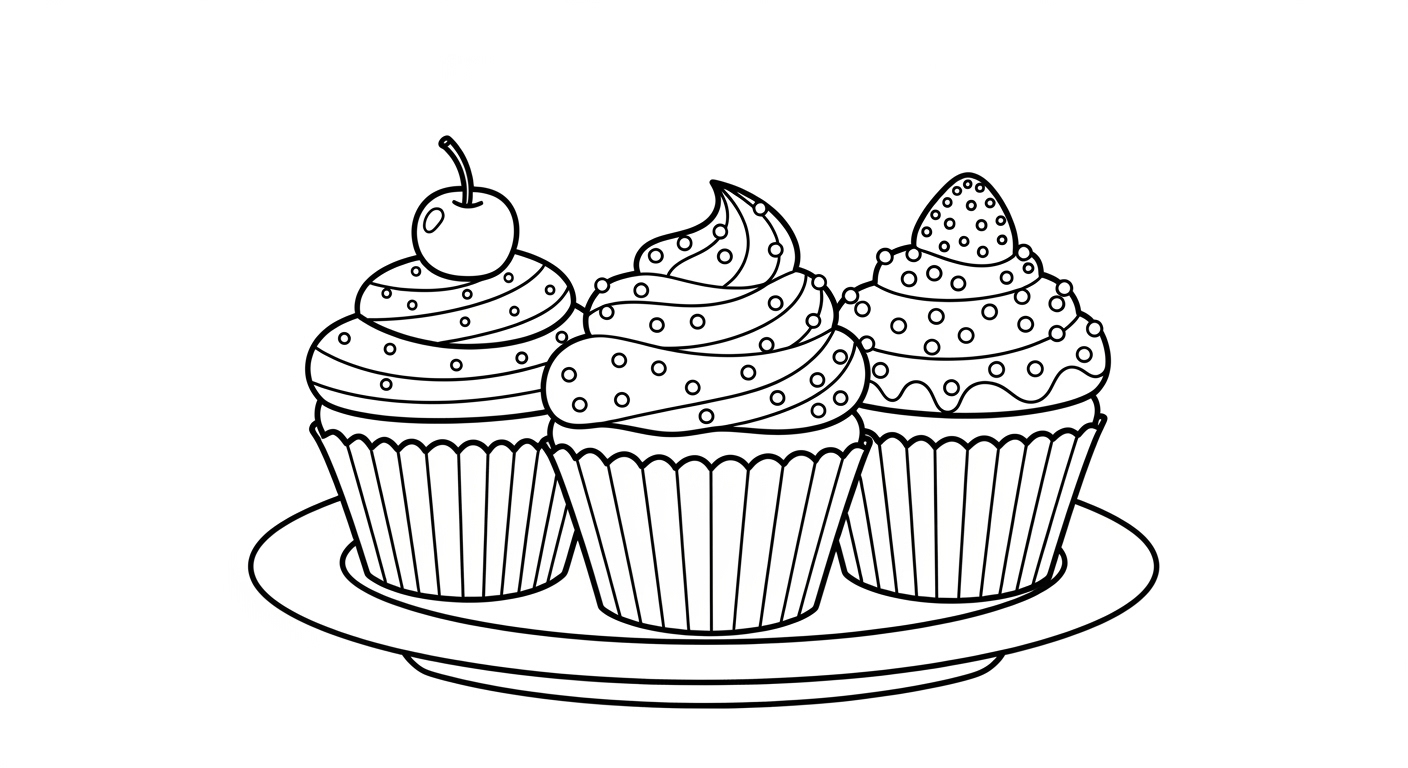 Tranh Tô Màu Bánh Cupcake tranh to mau banh cupcake 1