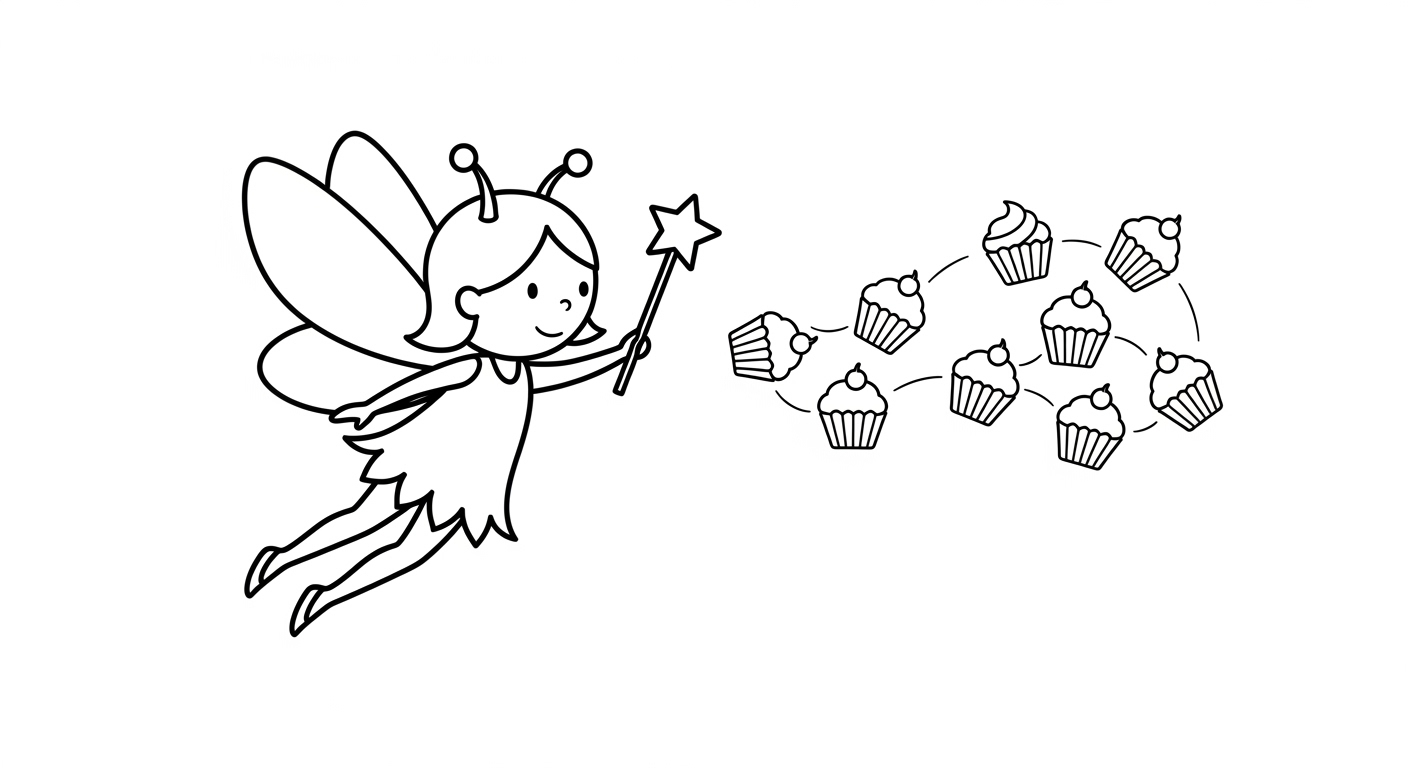Tranh Tô Màu Bánh Cupcake Bé tô màu bánh cupcake sáng tạo