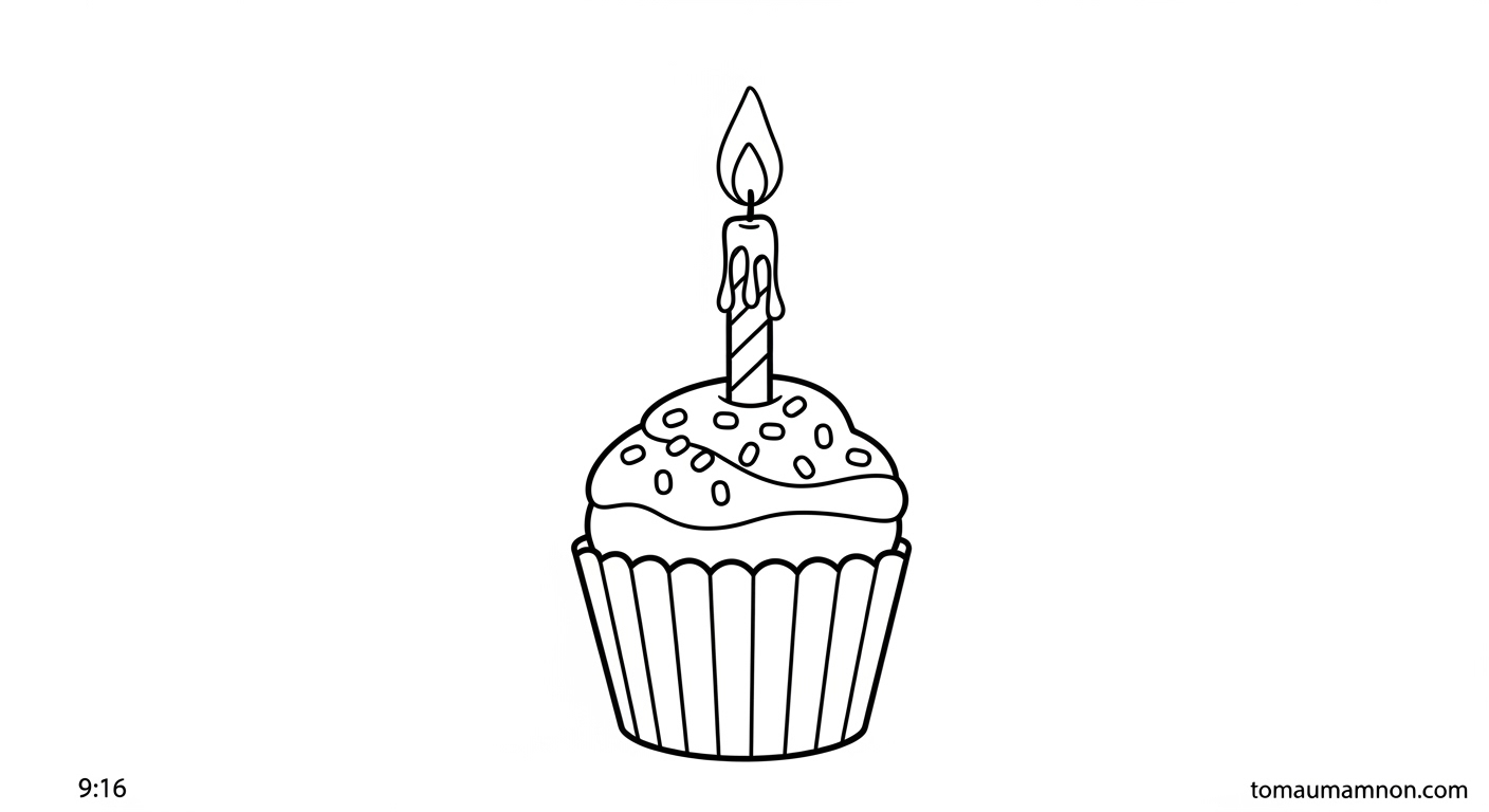 Tranh Tô Màu Bánh Cupcake Tranh tô màu bánh ngọt cupcake đẹp