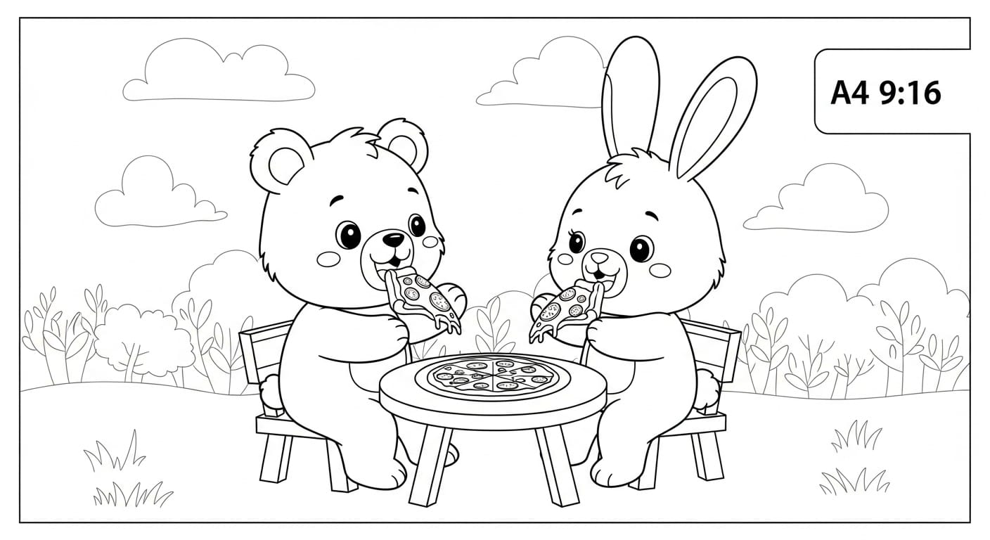 Tranh Tô Màu Bánh Pizza tranh pizza cho bé