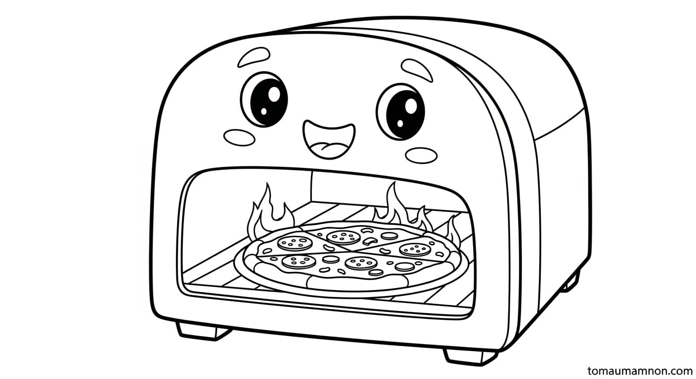 Tranh Tô Màu Bánh Pizza tranh tô màu đẹp