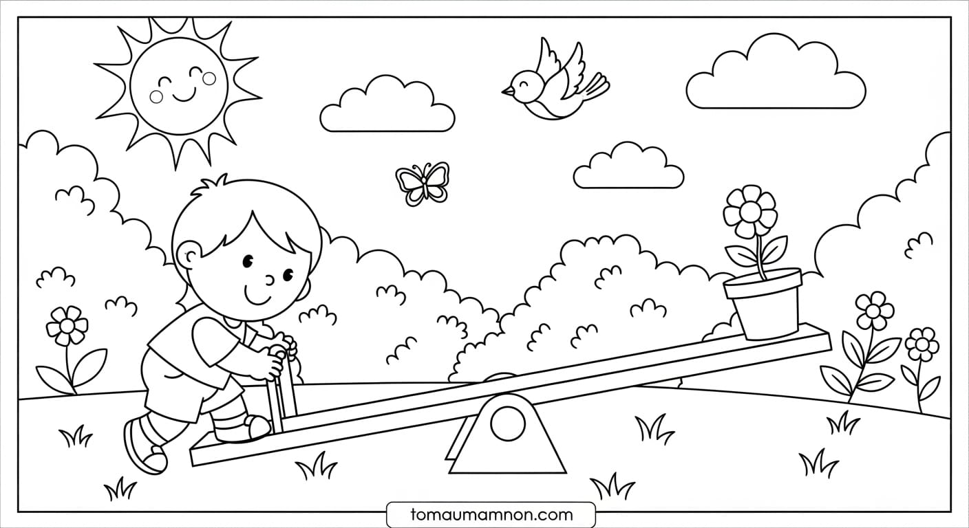 Tranh Tô Màu Bập Bênh sáng tạo bập bênh